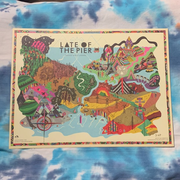 Late of the Pier Fantasy Black Channel Promotional Treasure Map Poster 2008 🗺️ - Picture 9 of 15